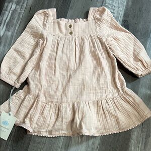 cloud island Pale Blush Pink Ruffle Hem Baby Dress